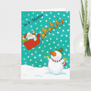 Merry Christmas Grandchildren Bears Building A Snowman Hallmark Greeting Card