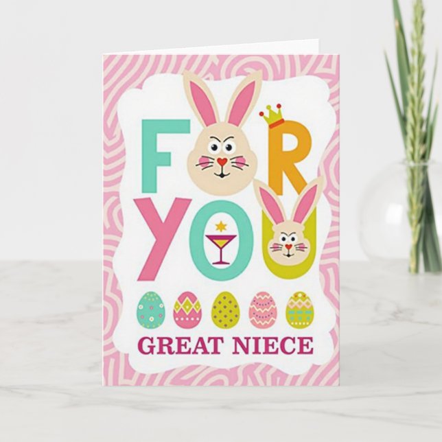 For You Great Niece Bunny Art Card (Front)