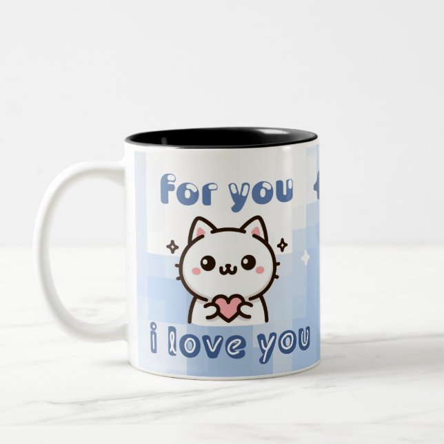 For you - I Love You  Two-Tone Coffee Mug (Left)