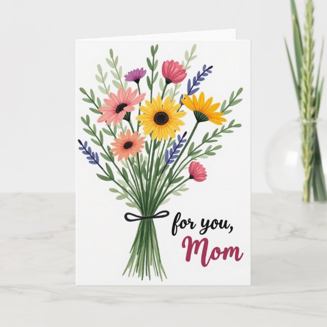 For You Mom Flower Card (Front)