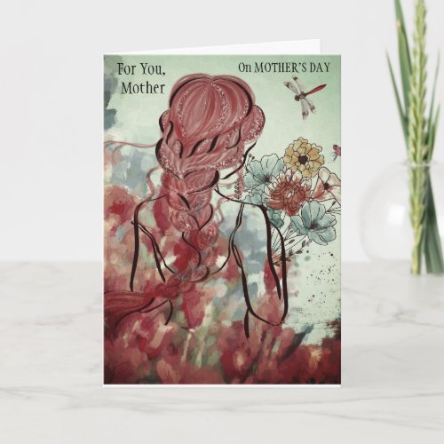 For You Mother on Mothers Day Floral Dragonfly Card