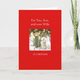 Son And Wife Christmas Cards  Zazzle  100% Satisfaction Guaranteed!