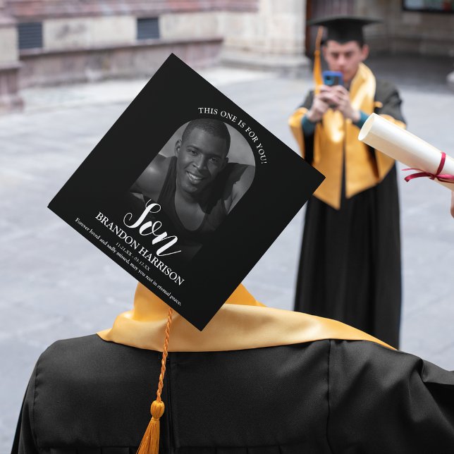 For You Son | Photo Memorial Graduation Cap Topper (Creator Uploaded)