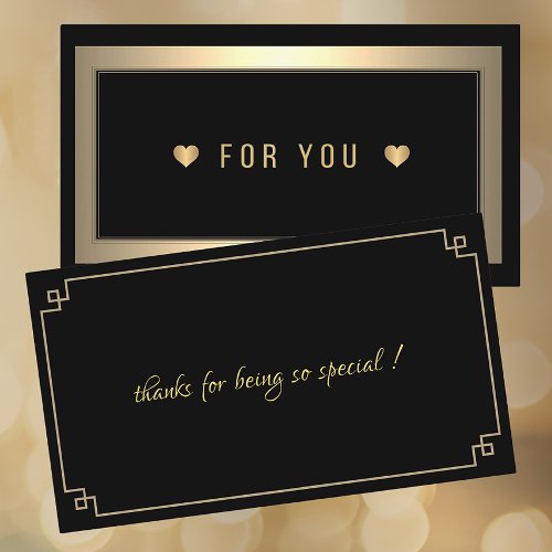 For You Thanks for being so Special Gold Hearts Note Card