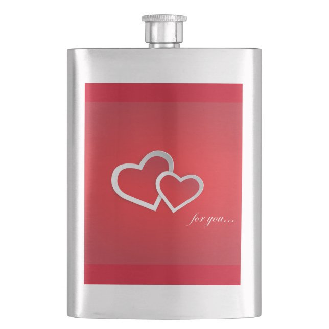 For You Valentine's Day Hearts Design-21987 Flask (Front)
