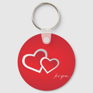 For You Valentine's Day Hearts Design-21987 Keychain