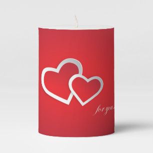 For You Valentine's Day Hearts Design-21987 Pillar Candle