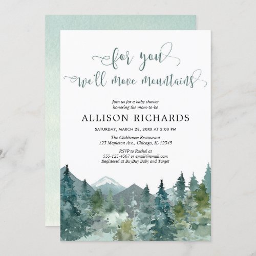 For you well move mountains gender neutral invitation
