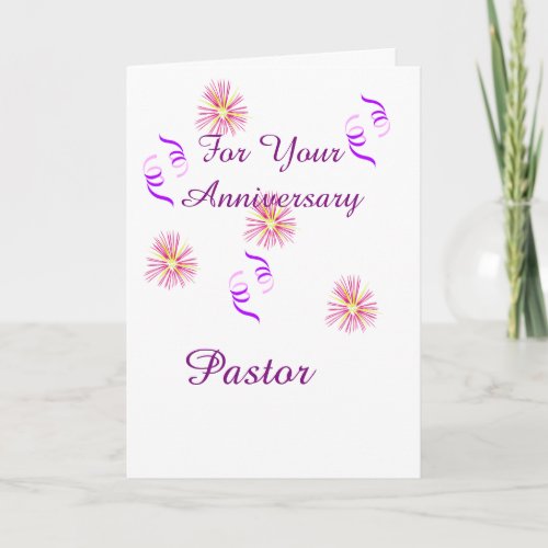 For Your Anniversary Pastor Card