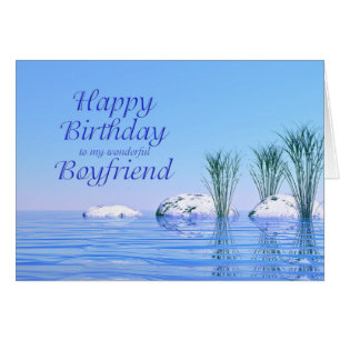 For your Boyfriend, a Spa Like, Blue Birthday Cards
