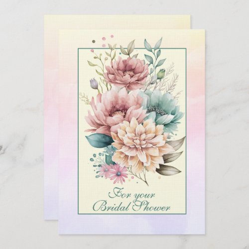 For your Bridal Shower Pastel Floral  Note Card