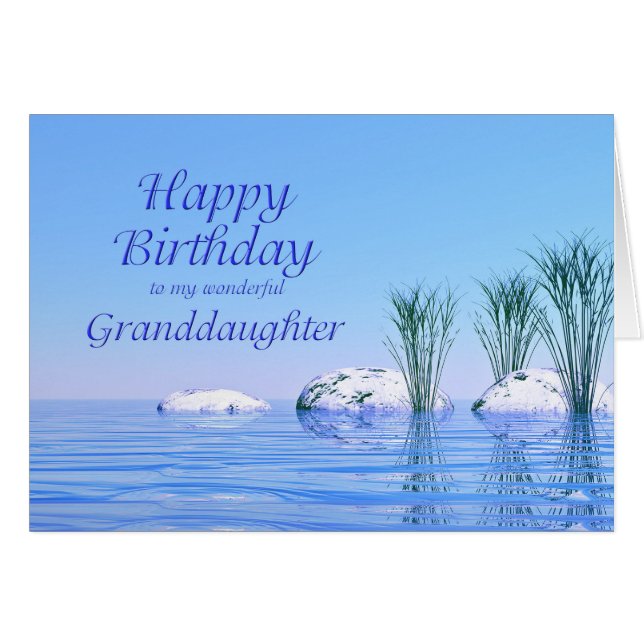 For your Granddaughter, a Spa Like, Blue Birthday (Front Horizontal)