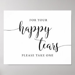 For Your Happy Tears Rustic Wedding Tissues Sign