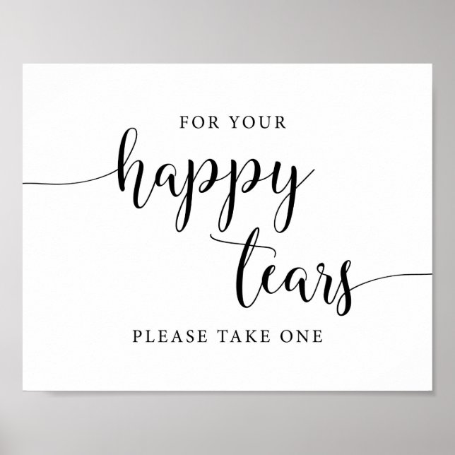 For Your Happy Tears Rustic Wedding Tissues Sign (Front)