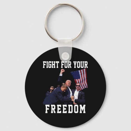 For Your Liberty Freedom 2024 Trump Support Patrio Keychain