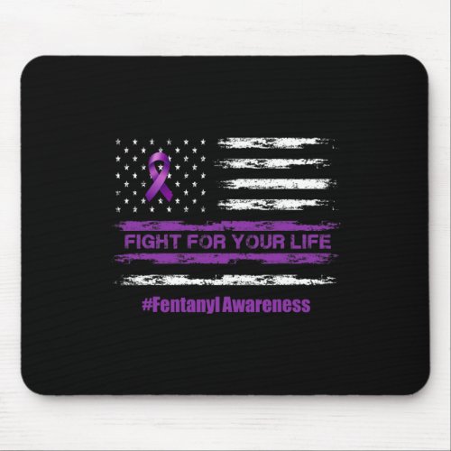 For Your Life Overdose Awareness Purple Ribbon  Mouse Pad