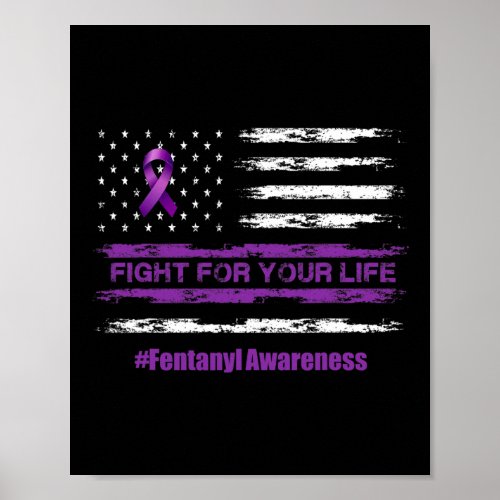 For Your Life Overdose Awareness Purple Ribbon  Poster