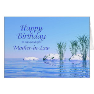 For your Mother-in-Law, a Spa Like, Blue Birthday Cards