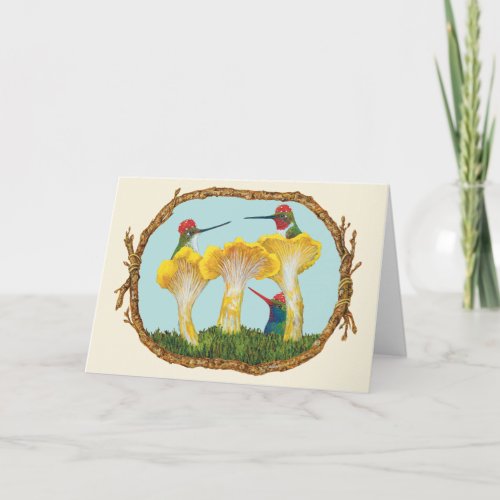 Foraging hummingbirds card