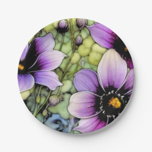 Foral Cosmos Paper Plates