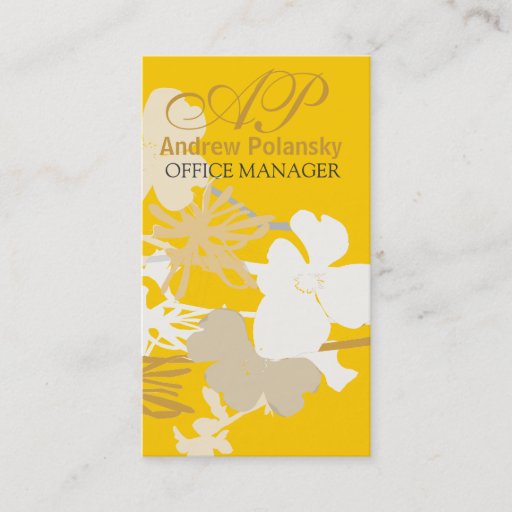 Customizable Foral Dogwood  Spring  Monogram Business Card Templates