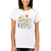 Foral Printed T-shirt for Girl for Women