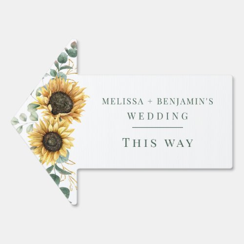 Foral Sunflower Eucalyptus Wedding Sign