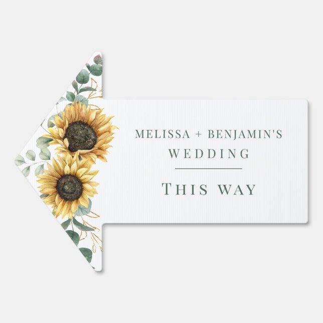 Foral Sunflower Eucalyptus Wedding Sign (Front)