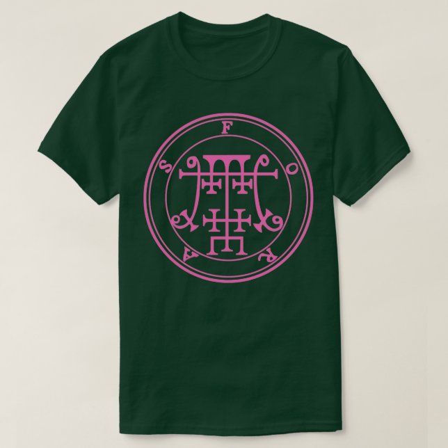 Foras Sigil Teaches Logic and Ethics Pink T-Shirt (Design Front)