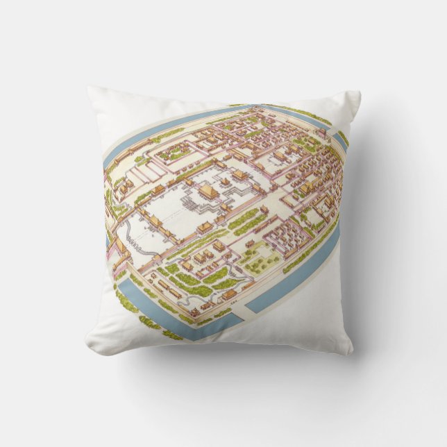 Forbbiden City Beijing Throw Pillow (Front)