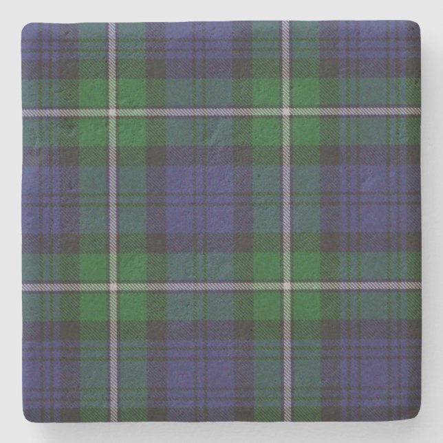 Forbes Clan Tartan Plaid Stone Coaster (Front)