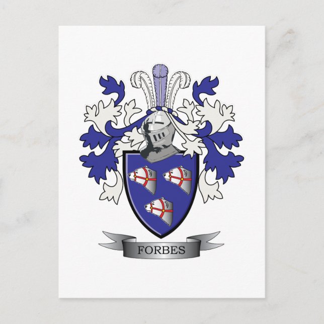 Forbes Family Crest Coat of Arms Postcard (Front)