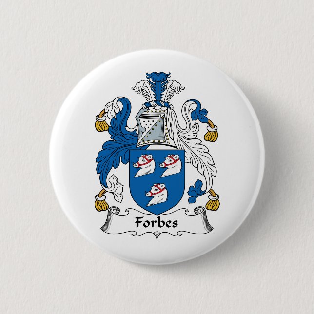 Forbes Family Crest Pinback Button (Front)