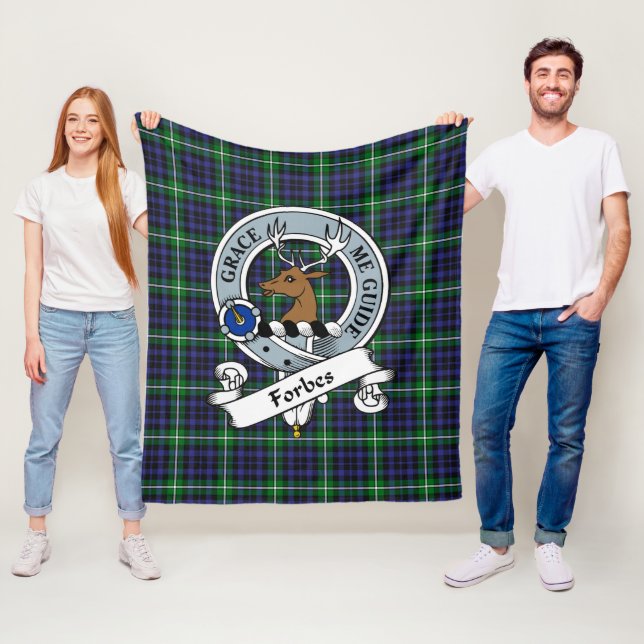 Forbes Lyon Court Clan Badge Tartan Plaid Fleece Blanket (In Situ)