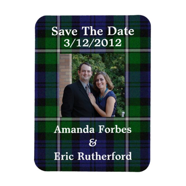 Forbes Plaid Photo Save the Date Magnet (Vertical)