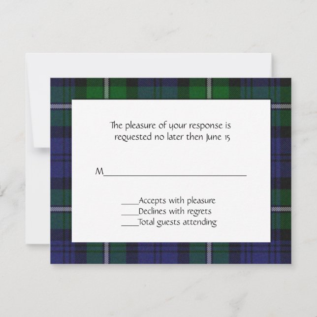 Forbes Plaid RSVP Card (Front)