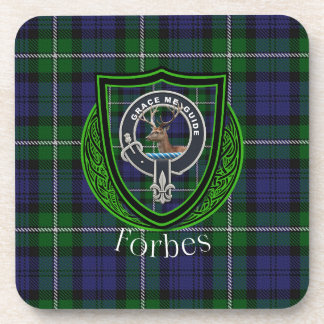 Forbes Scottish Clan Tartan & Crest Beverage Coaster