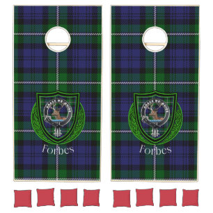 Forbes Scottish Clan Tartan Crest Cornhole Set