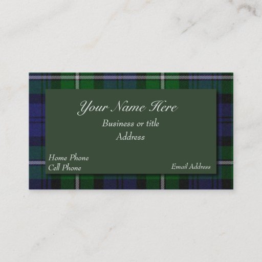 Customizable Forbes Scottish Tartan Plaid Business Card