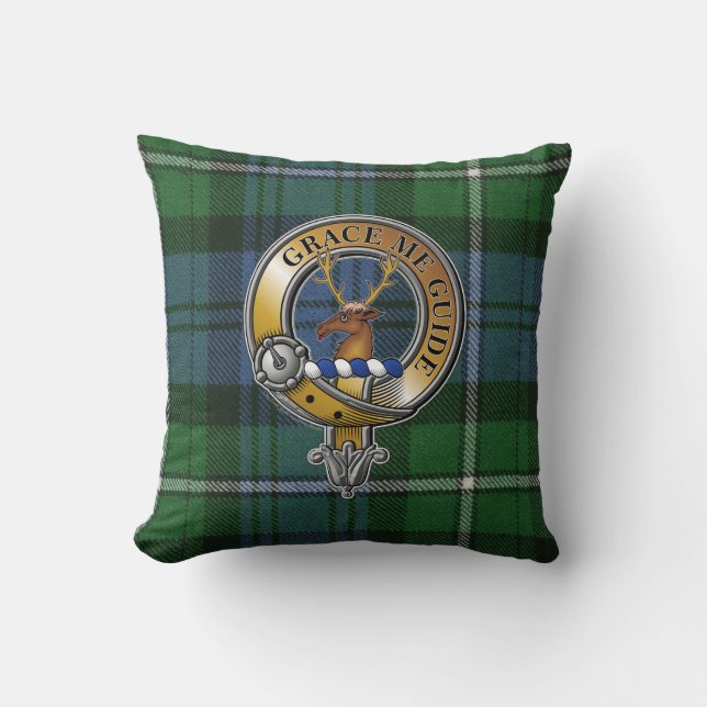 Forbes Tartan & Badge Throw Pillow (Front)
