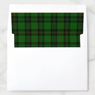 Forbes tartan green black plaid envelope liner