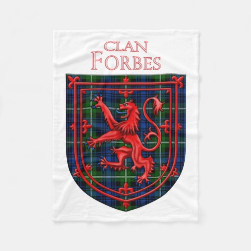 Forbes Tartan Scottish Plaid Lion Rampant Fleece Blanket