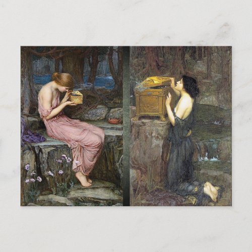 FORBIDDEN BOXES  MYTHOLOGICAL MAIDENS WATERHOUSE POSTCARD