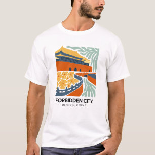 Forbidden City Beijing China travel floral art T-Shirt