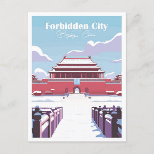Forbidden City China Travel Place illustration Postcard