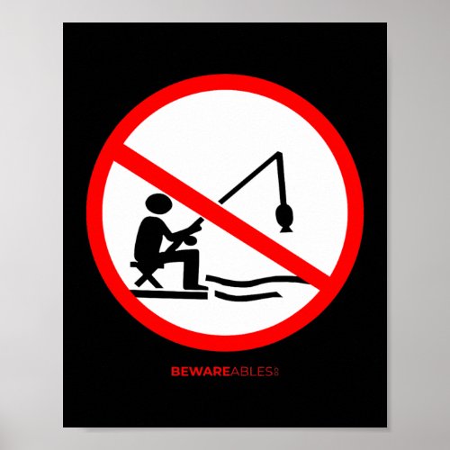 Forbidden fishing no fishing sign funny fish stop