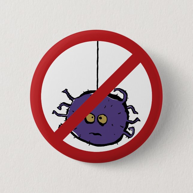 Forbidden for spiders! button (Front)