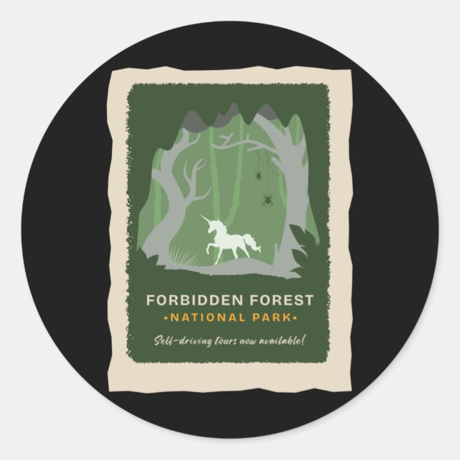 Forbidden Forest National Park Magical Creatures ( Classic Round Sticker (Front)