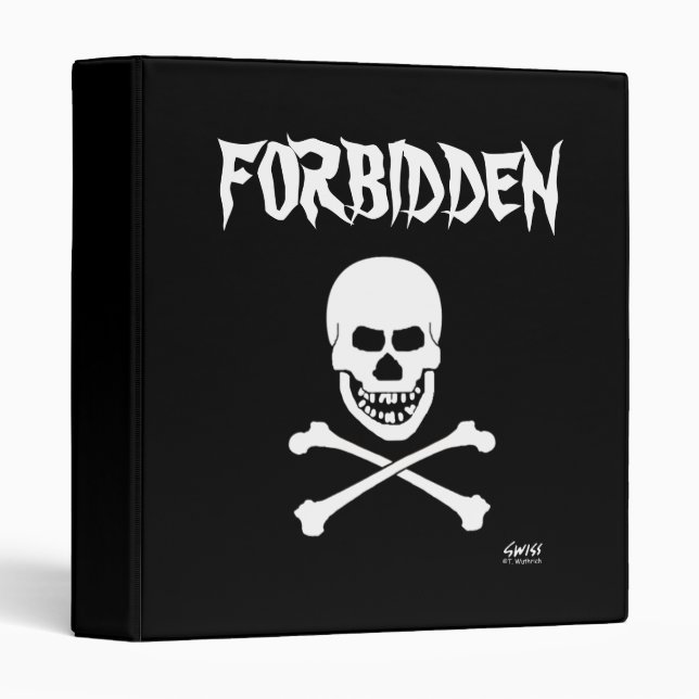 Forbidden Laughing Skull Kid Humor School Notebook Binder (Front/Spine)