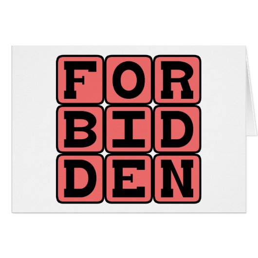 Forbidden, Not Allowed Cards (Front Horizontal)